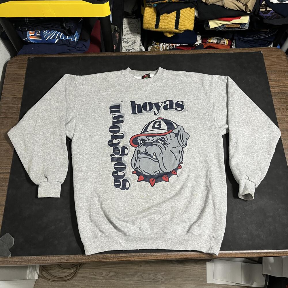 Vintage Georgetown Hoyas Sweatshirt Mens Large NCAA Basketball USA AM Sports 90s